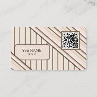 Tarjeta De Visita Doble código QR rosa retro