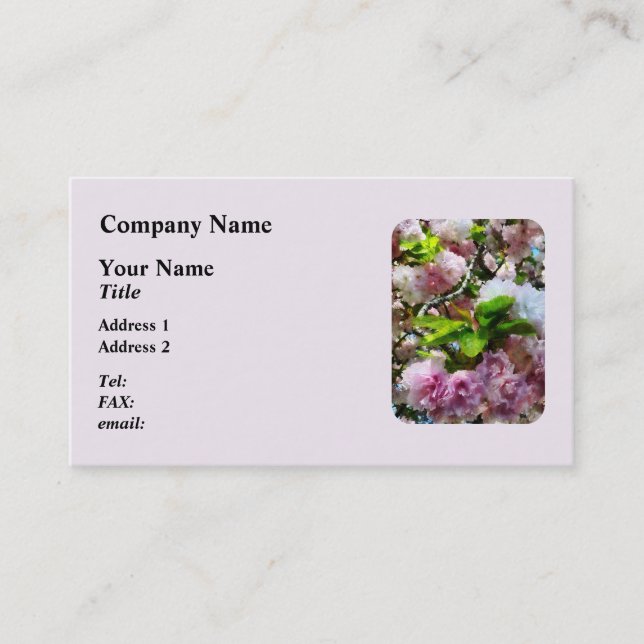 Tarjeta De Visita Doble Flor de Cerezo (Anverso)
