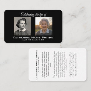 Tarjeta De Visita Doble imagen funeraria o memorial