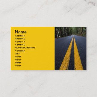 TARJETA DE VISITA DOBLE LÍNEA AMARILLA PAVEMENT ROADS VIAJING FOTO