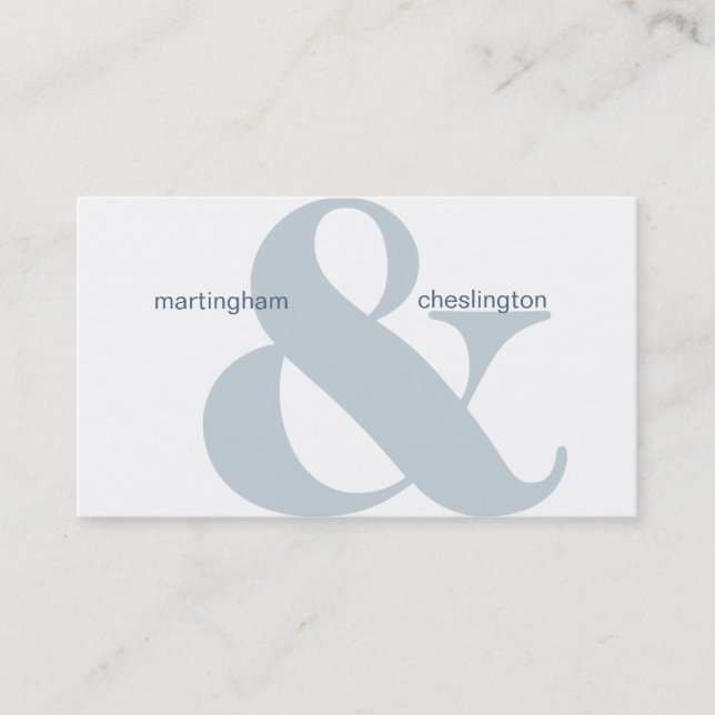 Tarjeta De Visita Doble nombre de compañía: Blue Ampersand (Anverso)