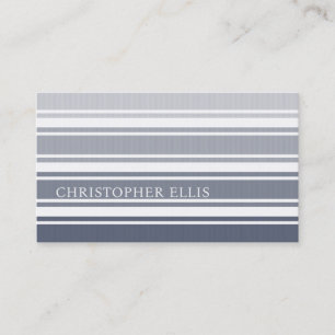 Tarjeta De Visita Doble Rayado Slate Azul Ombre