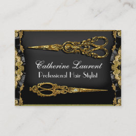 Tarjeta De Visita Doble tijera de color negro