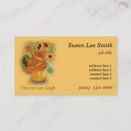 Tarjeta De Visita Doce girasoles de Vincent van Gogh. Amarillo