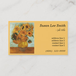 Tarjeta De Visita Doce girasoles de Vincent van Gogh. Amarillo