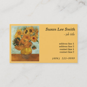 Tarjeta De Visita Doce giratorias de Vincent van Gogh.Amarillo