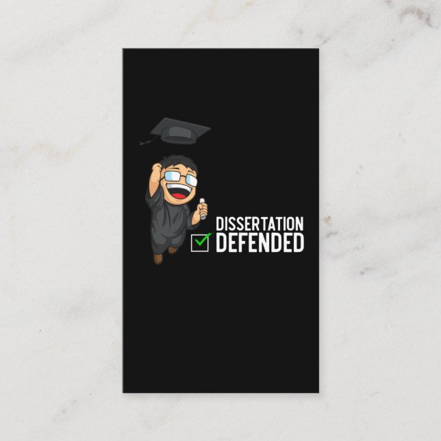 Tarjeta De Visita Doctorado Graduación Defensa de la Disertación Doc (Anverso)