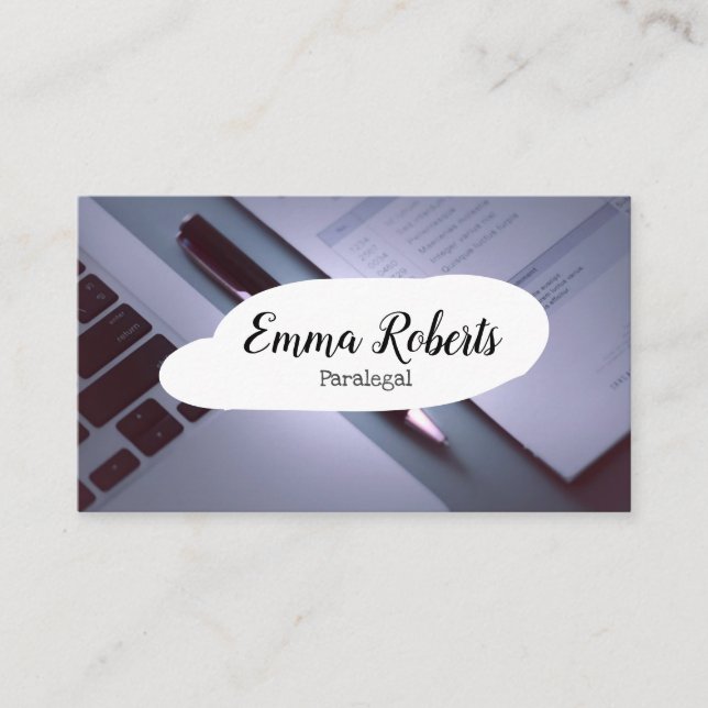 Tarjeta De Visita Documentos Abogado Rosado Paralegal (Anverso)