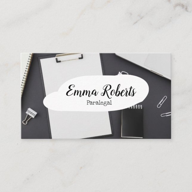 Tarjeta De Visita Documentos Abogado Rosado Paralegal (Anverso)