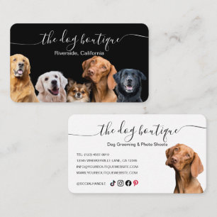 Tarjeta De Visita Dog Boutique Business Card Black and White