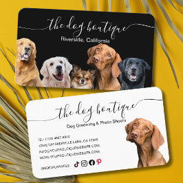Tarjeta De Visita Dog Boutique Business Card Black and White
