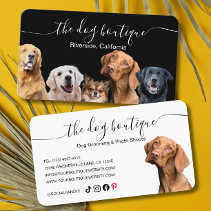 Tarjeta De Visita Dog Boutique Business Card Black and White