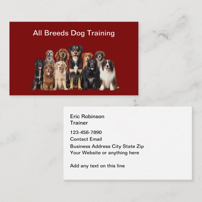 Tarjeta De Visita Dog Breeder Canine Theme Business Cards (Anverso / Reverso)
