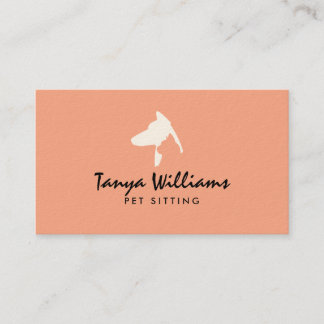 Tarjeta De Visita Dog cat silhouette logo pet sitting 