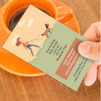 Tarjeta De Visita Dog Daycare Walking Mascota Sitting Business Card