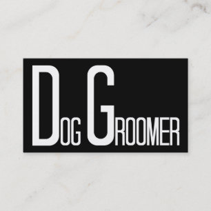 Tarjeta De Visita Dog Groomer Black Simple Business Card