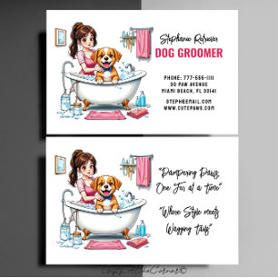 Tarjeta De Visita Dog Groomer Cupe Puppy