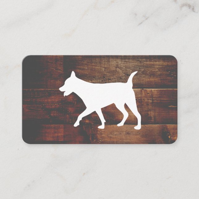 Tarjeta De Visita Dog Groomer | Formador | Animal | Madera (Anverso)