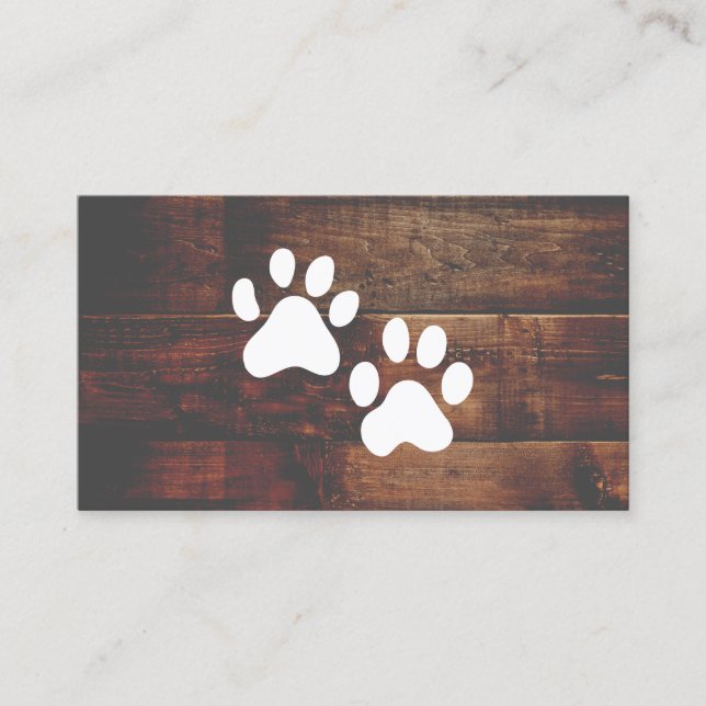 Tarjeta De Visita Dog Groomer | Formador | Paws | Madera (Anverso)