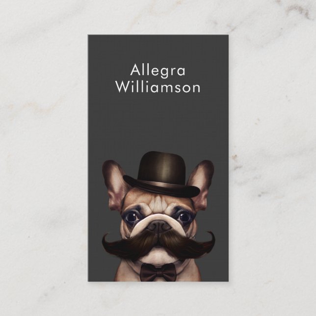 Tarjeta De Visita Dog Groomer Fun Bulldog francés Código QR (Anverso)