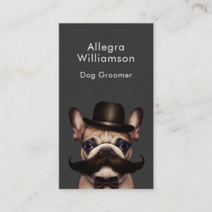 Tarjeta De Visita Dog Groomer Fun Bulldog francés Código QR