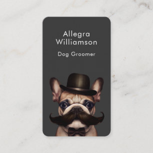 Tarjeta De Visita Dog Groomer Fun Bulldog francés Código QR