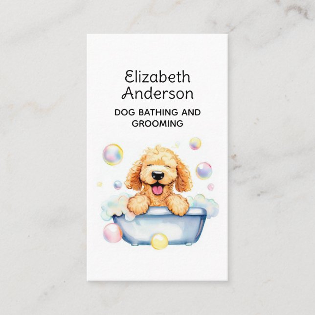 Tarjeta De Visita Dog Groomer Golden Doodle (Anverso)