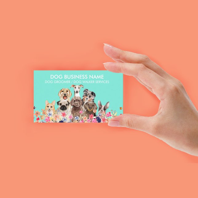 Tarjeta De Visita Dog Groomer Mascota Boutique Neon Green (Dog Groomer Pet Boutique Neon Green Business Card)