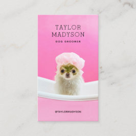 Tarjeta De Visita Dog Groomer Pampered Puppy Business Card