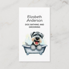 Tarjeta De Visita Dog Groomer Schnauzer