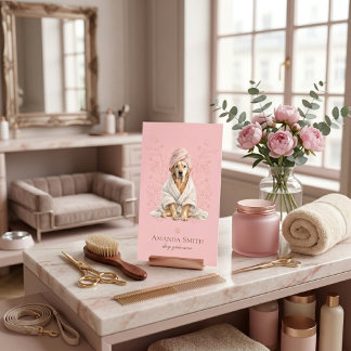 Tarjeta De Visita Dog Groomer Spa Cute Paw Labrador Business Card