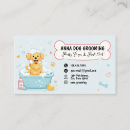 Tarjeta De Visita Dog grooming Boutique Pet Cute Puppy script