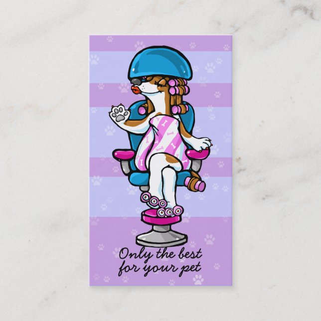 Tarjeta De Visita Dog Grooming Business Salon Groomer Marketing (Anverso)