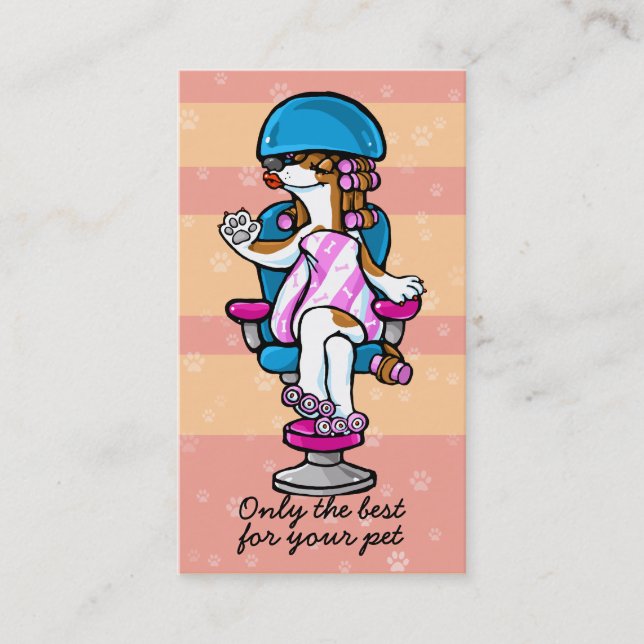 Tarjeta De Visita Dog Grooming Business Salon Groomer Marketing_pnk (Anverso)