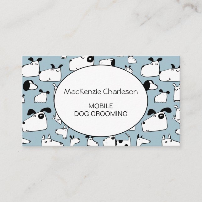 Tarjeta De Visita Dog Grooming Dog Walking Business Card (Anverso)