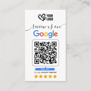 Tarjeta De Visita Dog Grooming Google Review Card QR Code