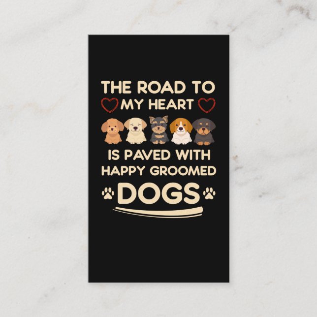 Tarjeta De Visita Dog Grooming Love Animal Dog Groomer (Anverso)