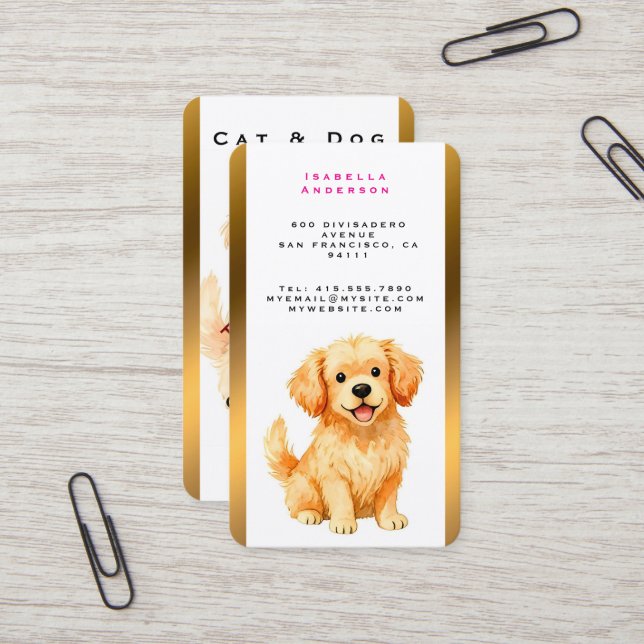 Tarjeta De Visita Dog Grooming Personalized Luxury Modern Collection (Anverso/Reverso In Situ)