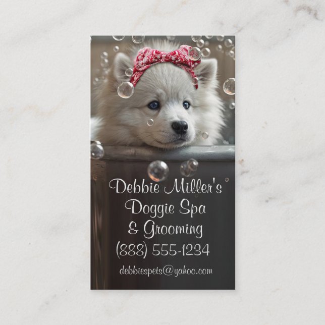 Tarjeta De Visita Dog Grooming Spa Business Card (Anverso)