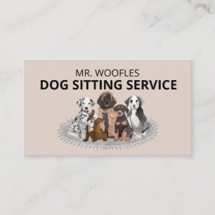 Tarjeta De Visita Dog Mascota Sitting Watercolor