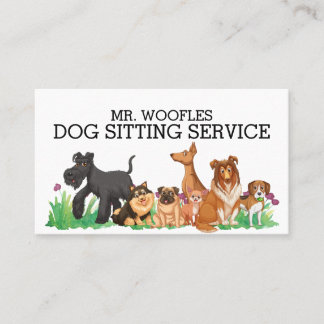 Tarjeta De Visita Dog Mascota Sitting Watercolor