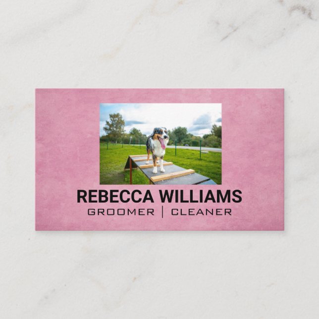 Tarjeta De Visita Dog on Obstacle Course (Anverso)