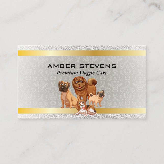 Tarjeta De Visita Dog Pack | Servicios para animales | Patrón de Dam (Anverso)