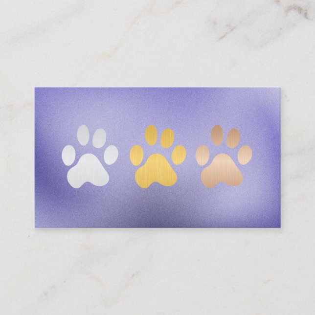 Tarjeta De Visita Dog Paws Footprints | Animal Care (Anverso)