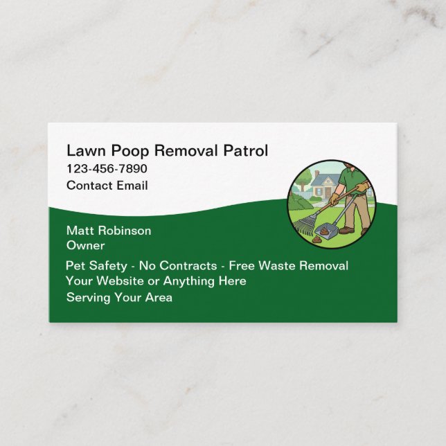 Tarjeta De Visita Dog Poop Removal Services  (Anverso)