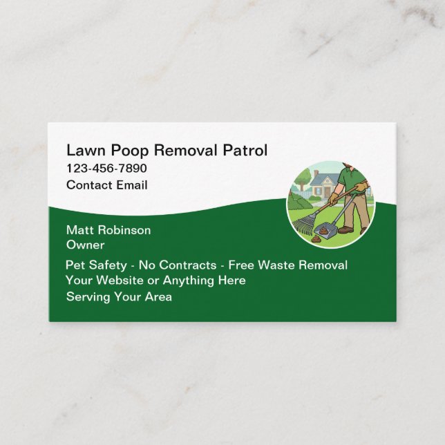 Tarjeta De Visita Dog Poop Removal Services  (Anverso)