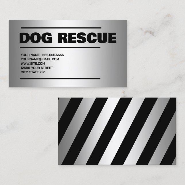 Tarjeta De Visita Dog Rescue Silver (Anverso / Reverso)