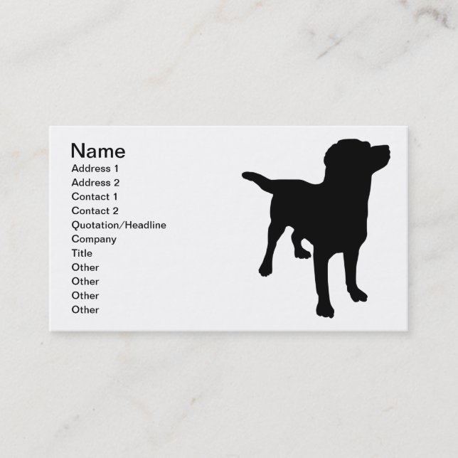 Tarjeta De Visita Dog Silhouette (Anverso)