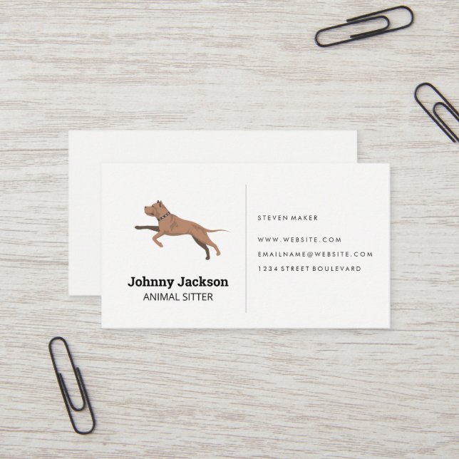 Tarjeta De Visita Dog Sitter | Correr perros (Anverso/Reverso In Situ)