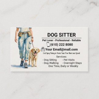 Tarjeta De Visita Dog Sitter Dog Walker Dog Walking Business Card